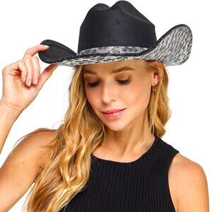 Pave Animal Print Rhinestone Western Cowboy Hat